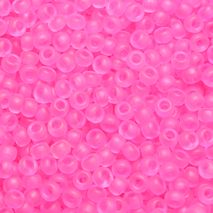 Czech Seed Beads 10/0 Transparent Neon Hot Pink