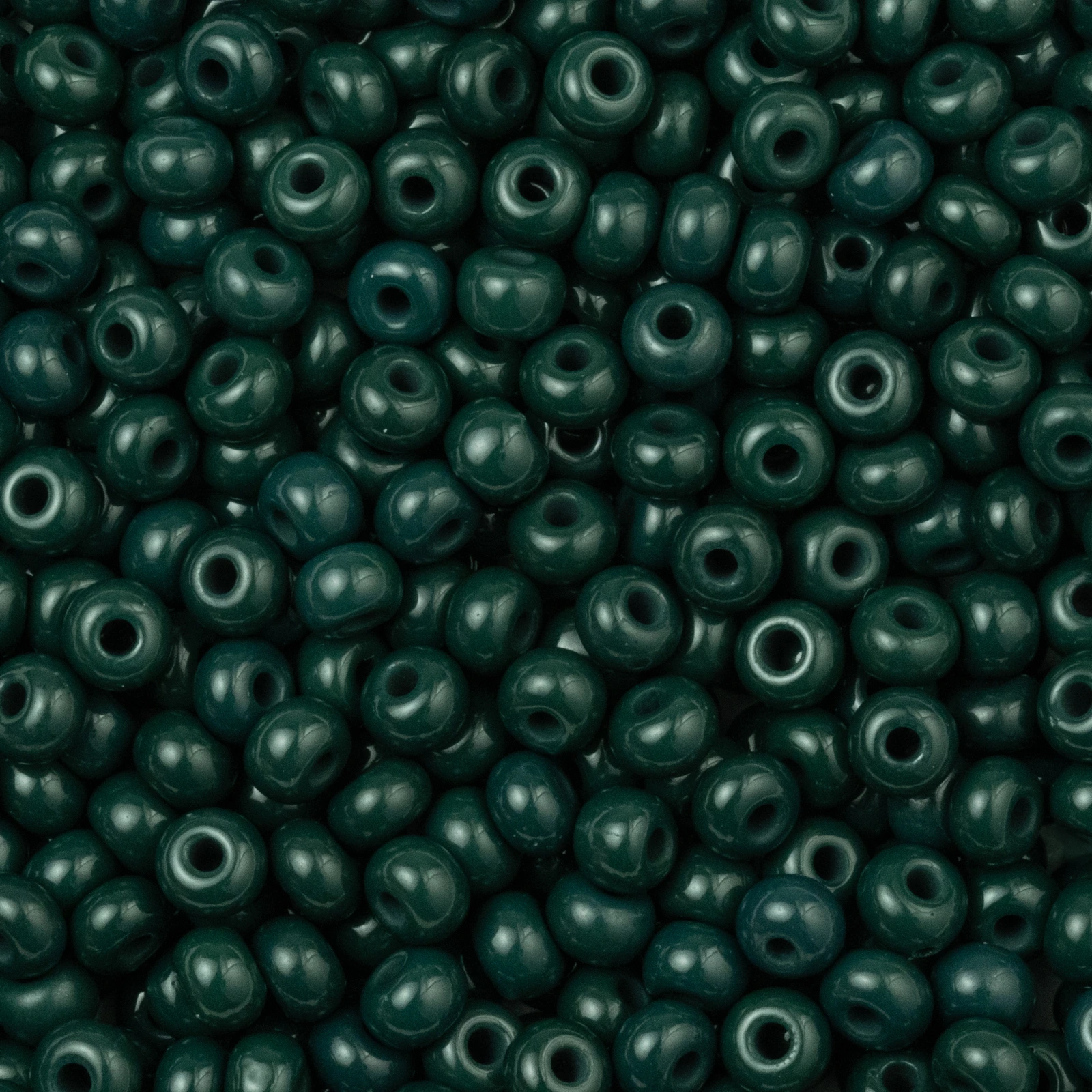 Czech Glass Beads, 13 Seed Beads, Opaque Green Bead